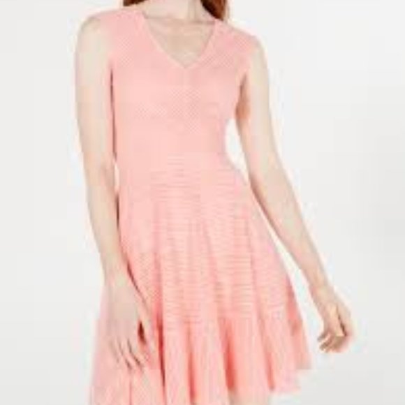 NWT Bar lll Mesh Blush Fit and Flare Dress - Picture 3 of 7
